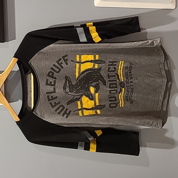 Harry Potter Hufflepuff Baseball Raglan Tee Sz. M - Picture 1 of 6